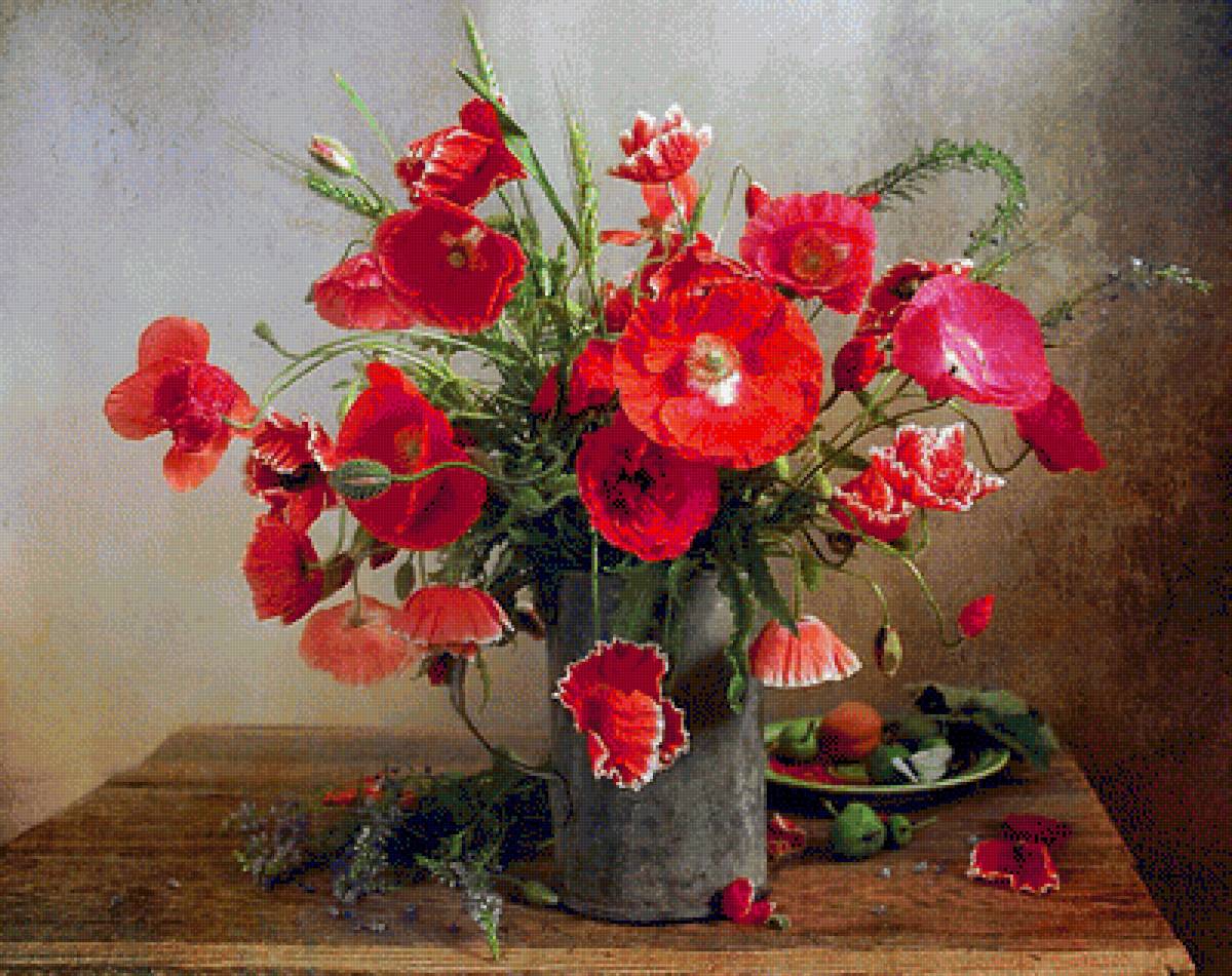 Натюрморт. - натюрморт, цветы, маки, живопись. - предпросмотр