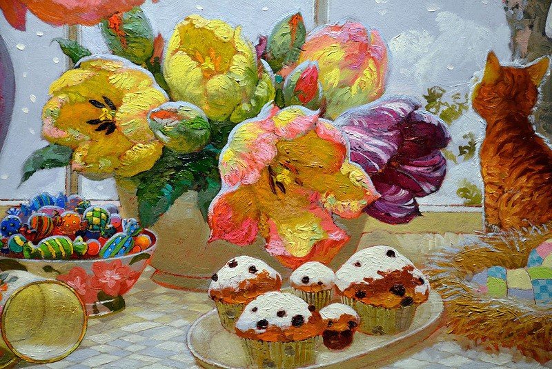 букет - букет, кексы, цветы - оригинал