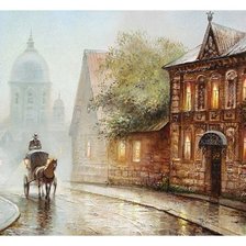 Схема вышивки «Fog in town»