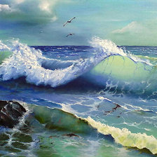 камень и волны