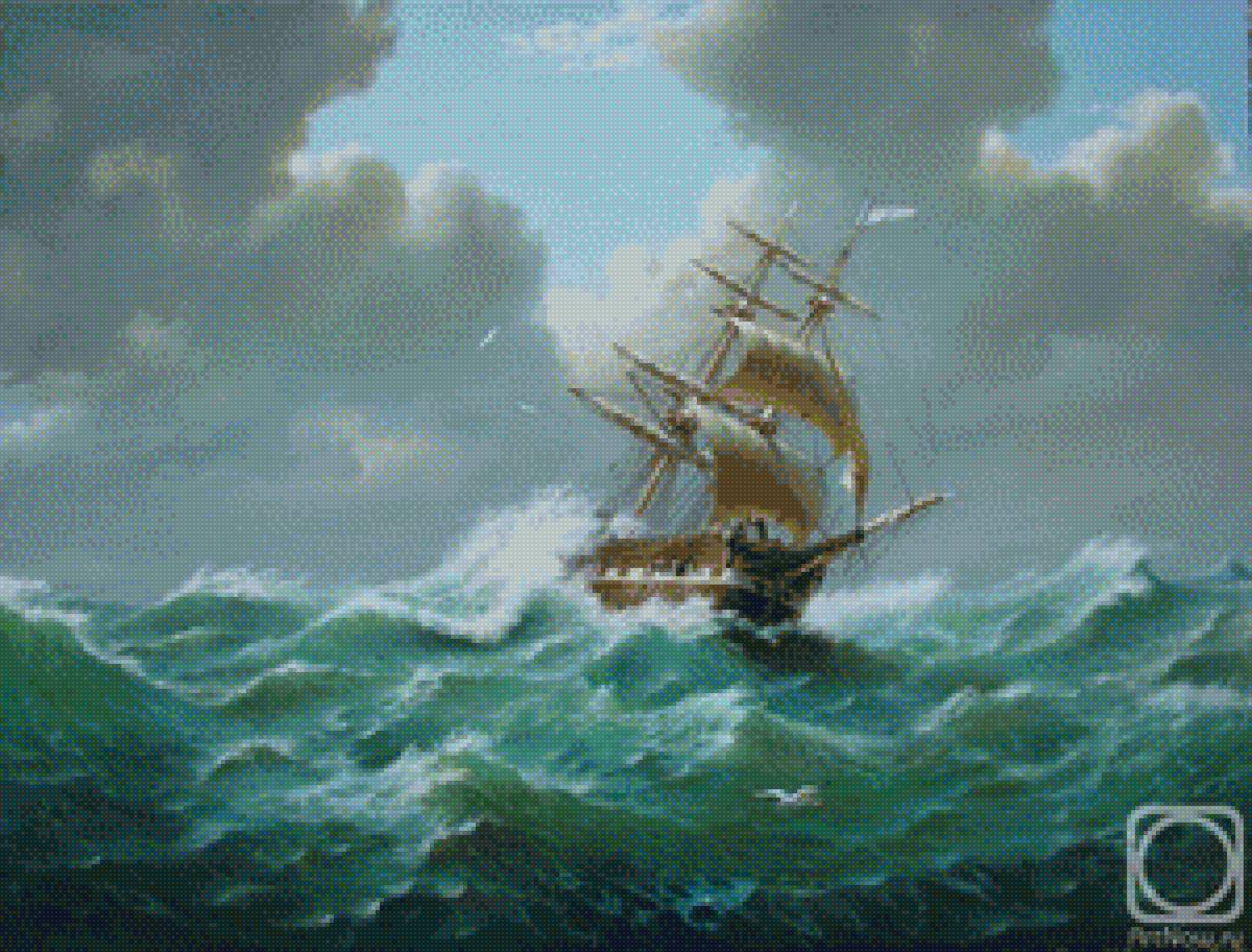 корабль и волна - предпросмотр