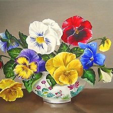 Схема вышивки «анютины глазки»