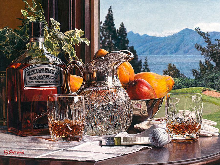 натюрморт с вином - бокал, вино - оригинал