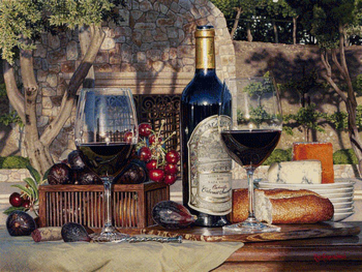 натюрморт с вином - вино, бокал - предпросмотр