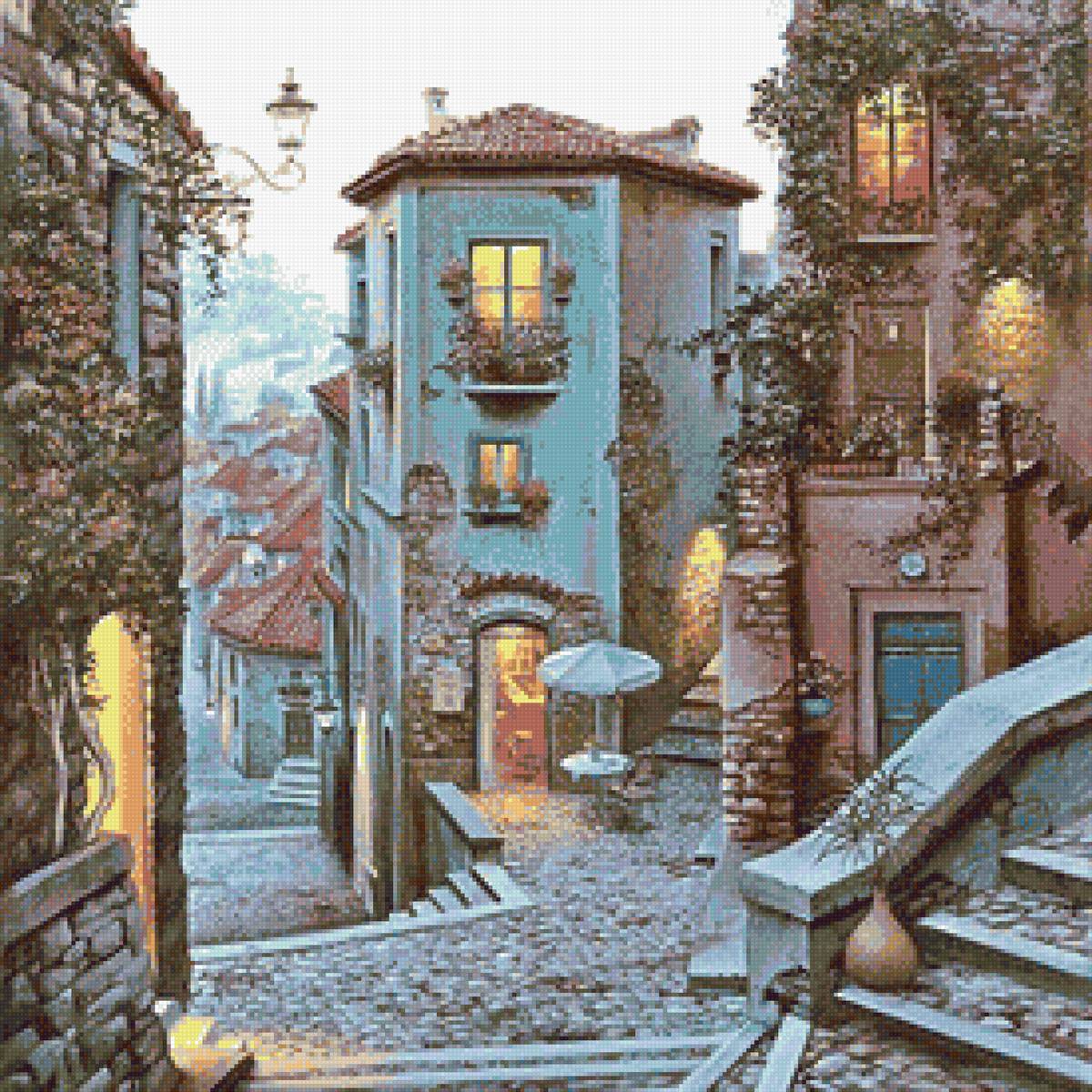 Итальянская улочка - город, улица, домик - предпросмотр