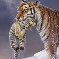 Схема вышивки «тигры»