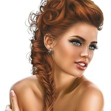 Схема вышивки «Девушка»