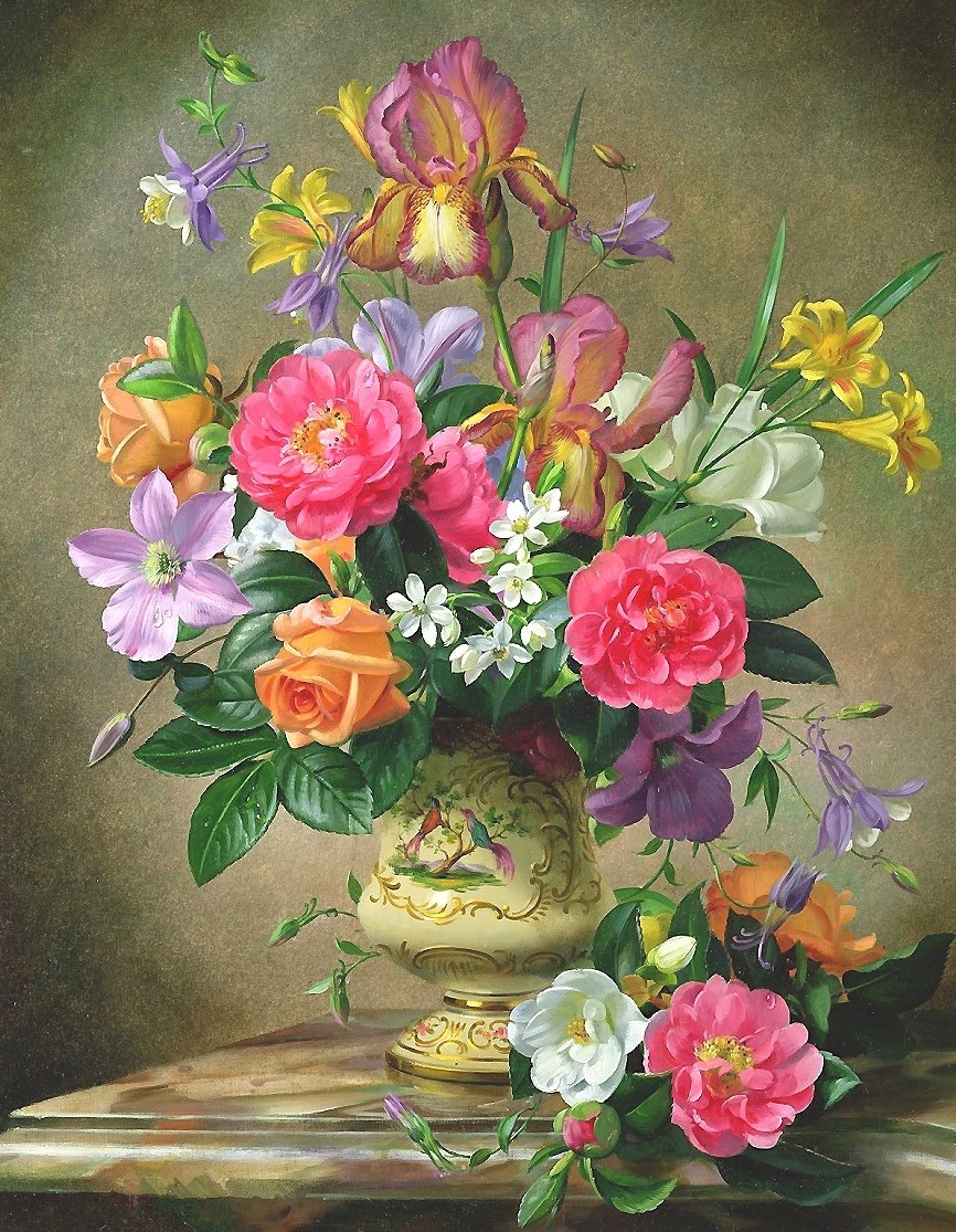 летний букет - цветы, розы, ваза - оригинал