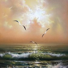 Схема вышивки «море»