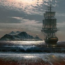 Схема вышивки «корабль»