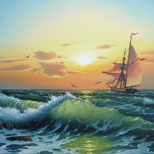 Схема вышивки «море»