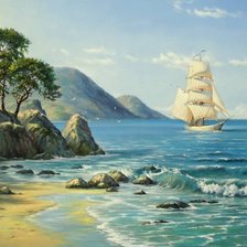 Схема вышивки «море»