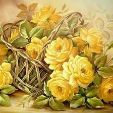 Оригинал схемы вышивки «желтые розы» (№1750564)
