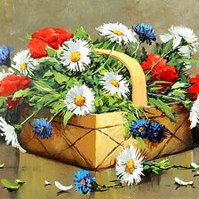 Натюрморт с полевыми цветами.