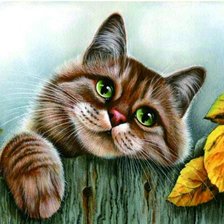 Схема вышивки «Рыжий кот вышивка»