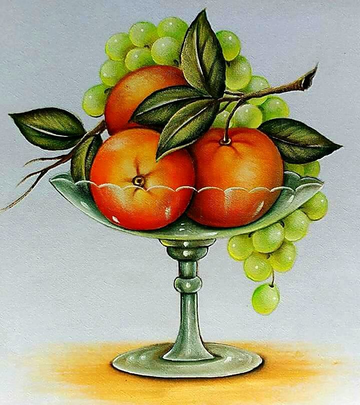 Натюрморт. - виноград, ваза, живопись., яблоки, натюрморт - оригинал
