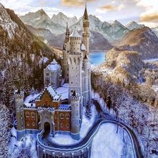 Схема вышивки «зимний замок»