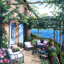 Схема вышивки «Выход на терассу»