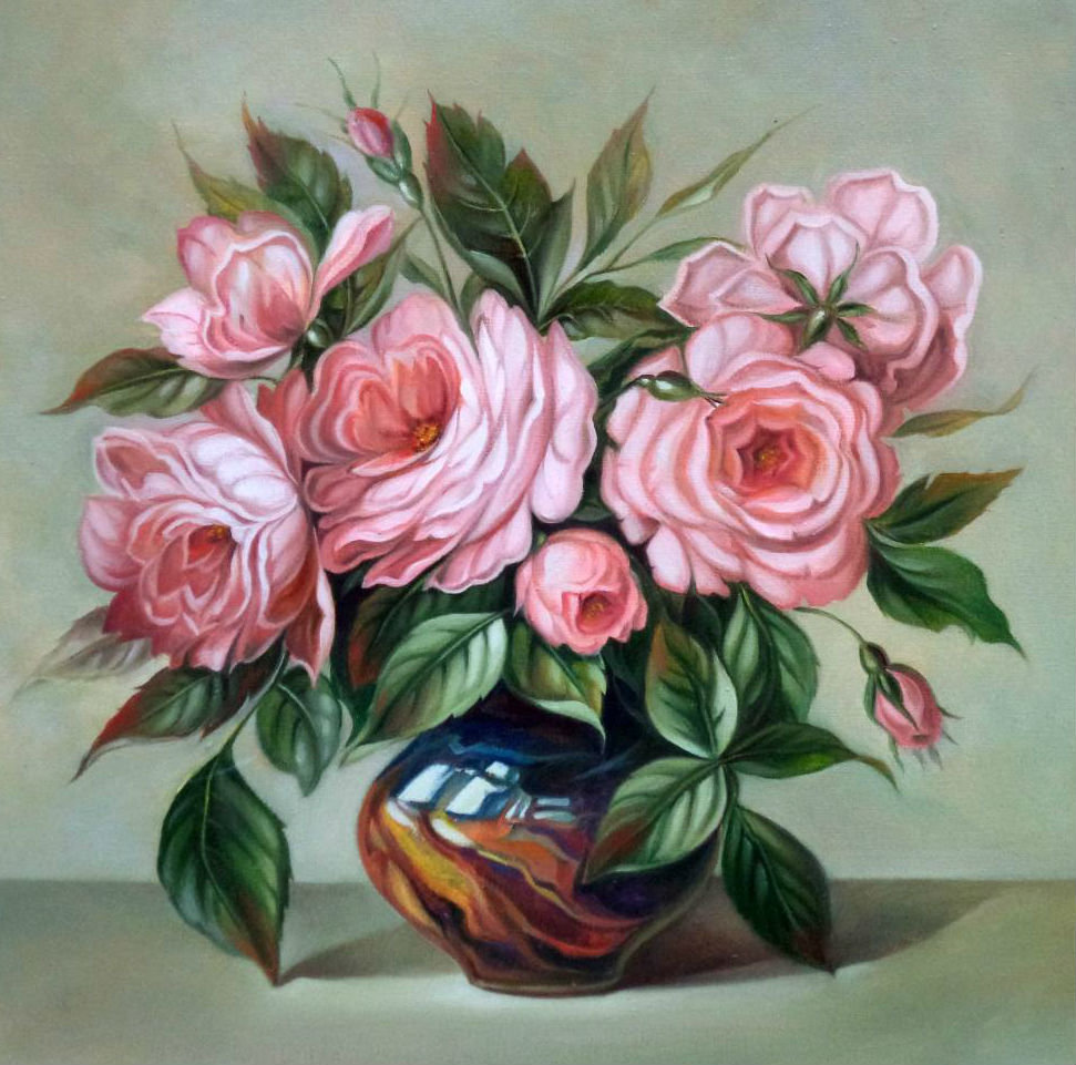 Розы - букет, цветы в вазе, цветы - оригинал
