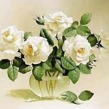 Оригинал схемы вышивки «белые розы» (№1755190)