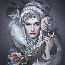 Схема вышивки «Девушка»