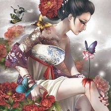 Схема вышивки «Девушка»