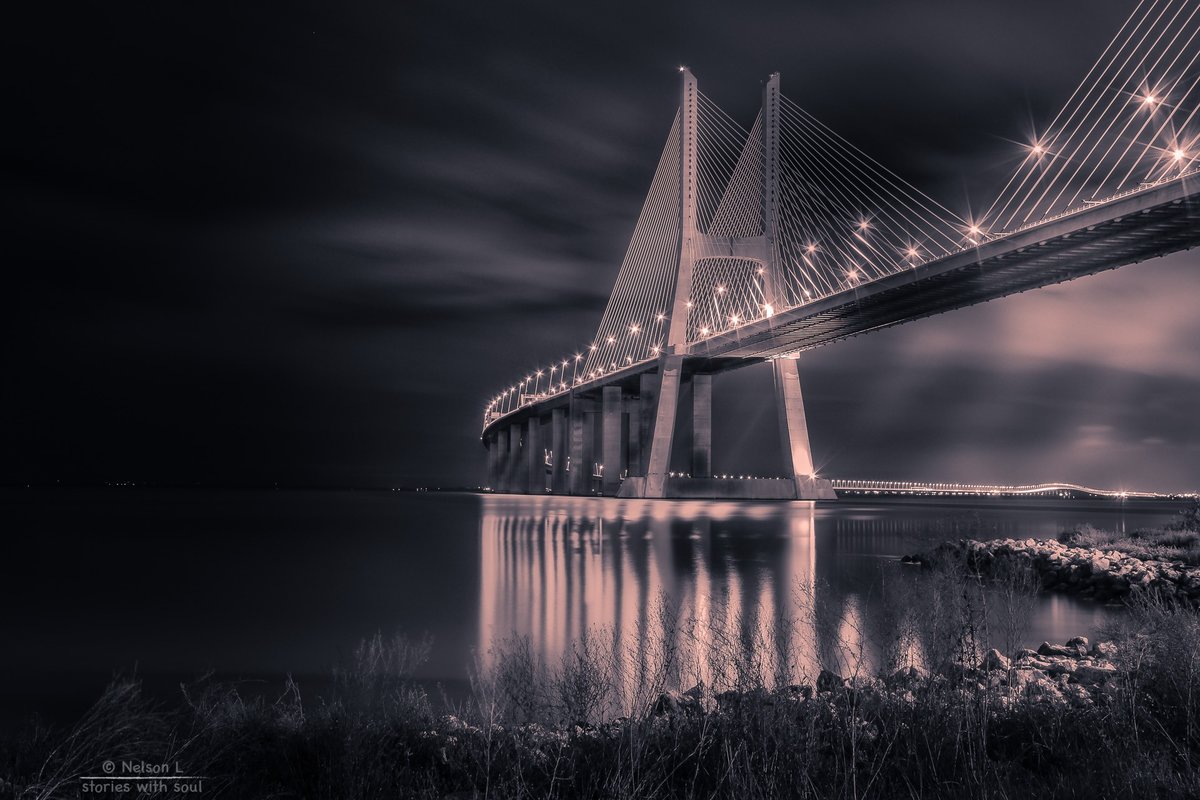 Мост - река, мост, ночь. - оригинал
