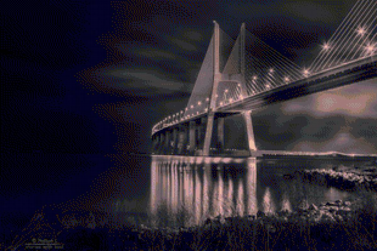Мост - мост, ночь., река - предпросмотр