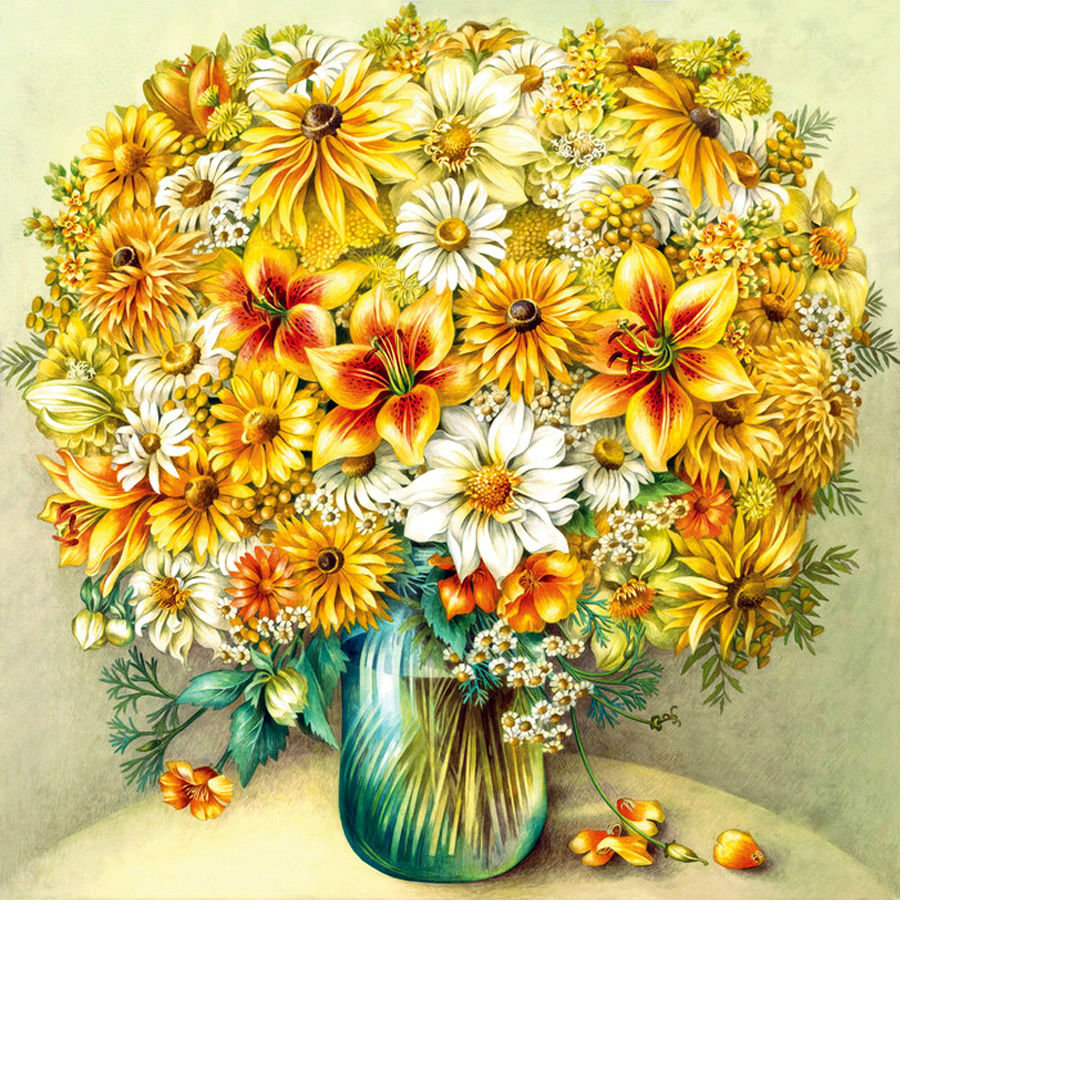 Букет в вазе - желтые цветы, цветы, цветы в вазе - оригинал