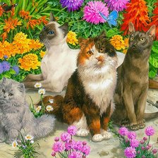 Схема вышивки «коты»