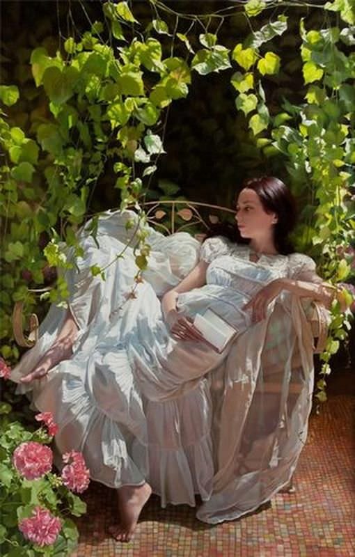 девичьи грёзы - плющ, девушка, беседка - оригинал