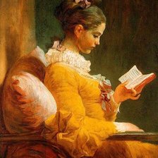 Оригинал схемы вышивки «девушка с книгой» (№1759183)