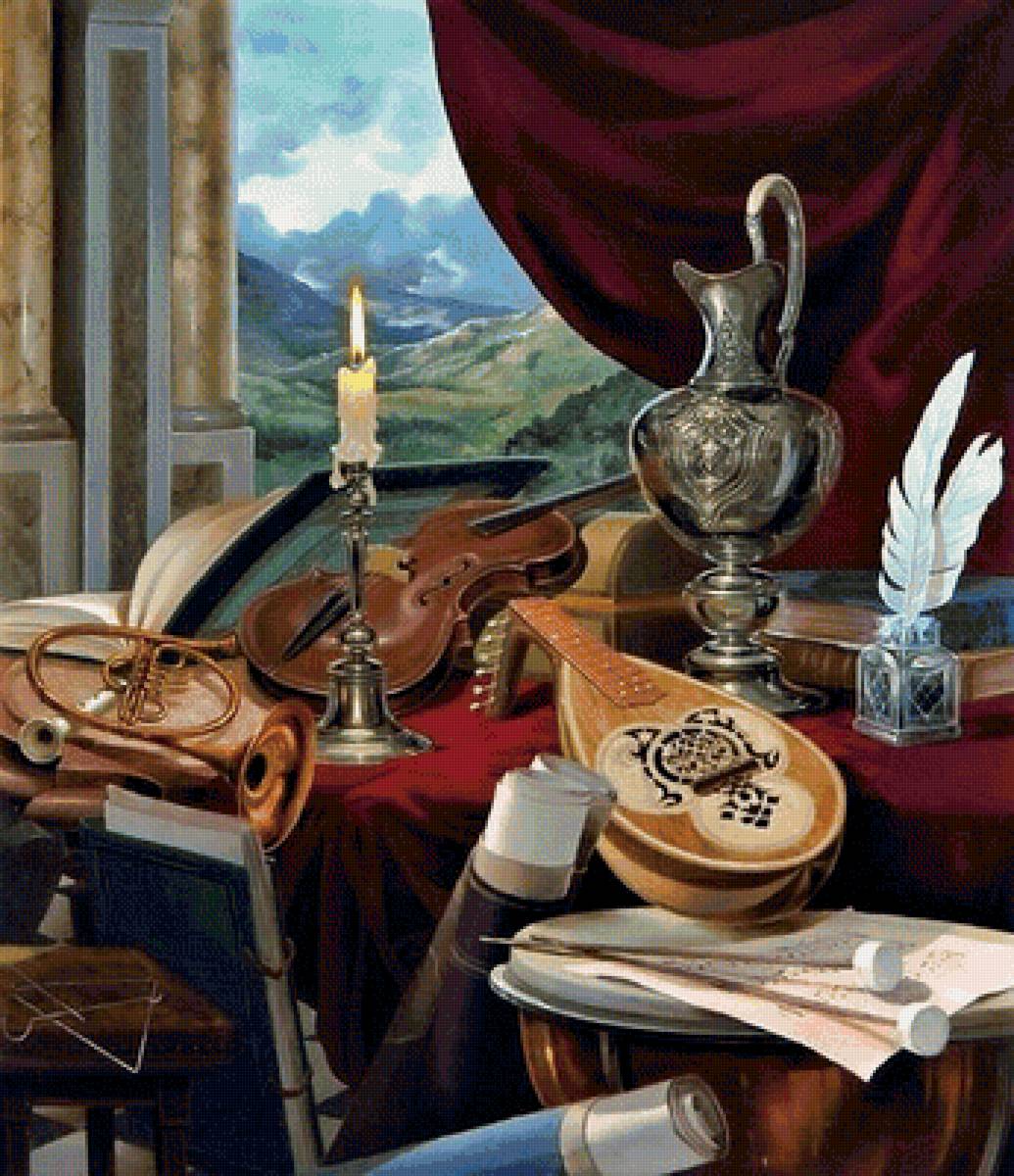 музыка - картина, живопись, натюрморт - предпросмотр