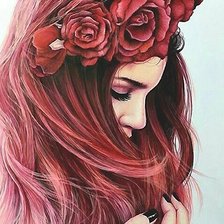 Схема вышивки «Девушка»