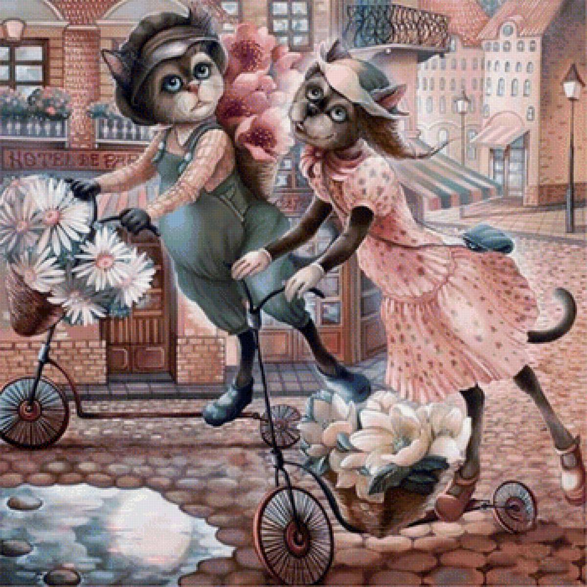 Разносчики цветов - коты - предпросмотр