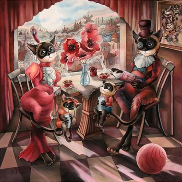 Кафе La Сhatte - коты - оригинал