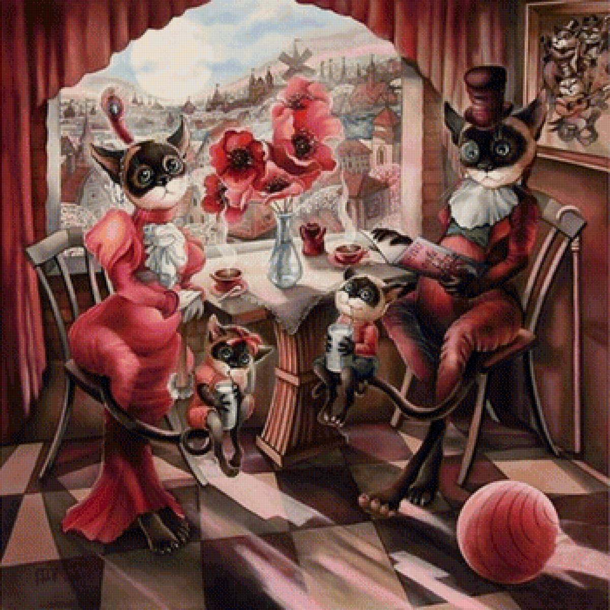 Кафе La Сhatte - коты - предпросмотр