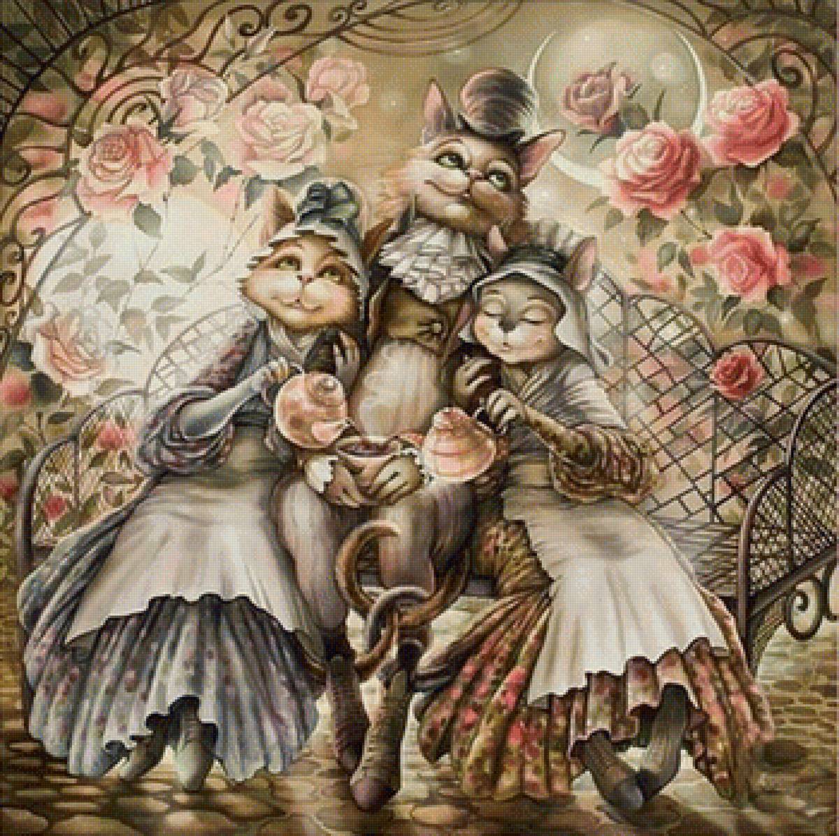 Утренний чай - коты - предпросмотр