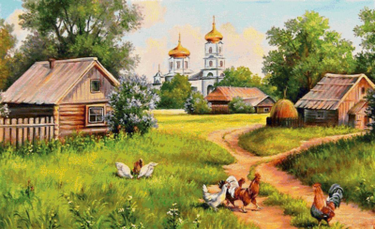 Самарская - картина, живопись, лето, пейзаж - предпросмотр