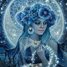 Схема вышивки «niebieska dziewczyna»