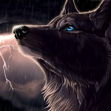 Схема вышивки «Волк и молния»
