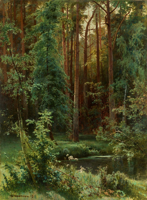 ручей в лесу - лс, живопись, ручей - оригинал