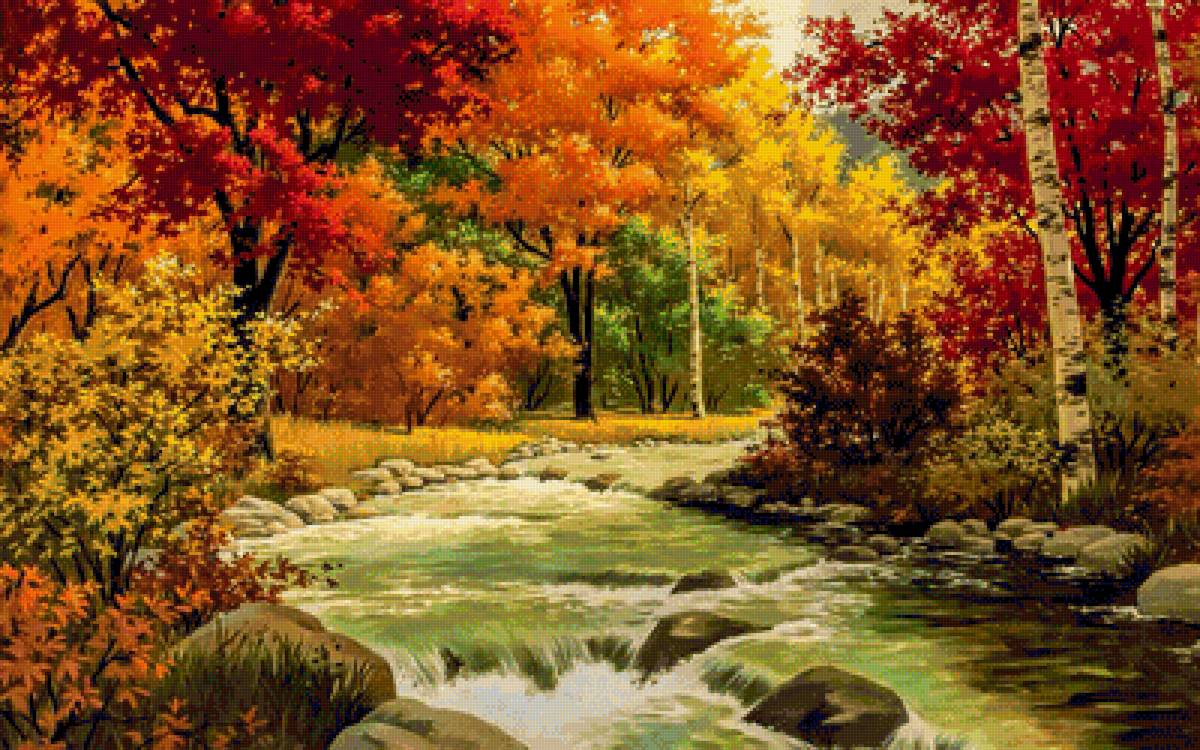 Лес - река, осень, лес - предпросмотр