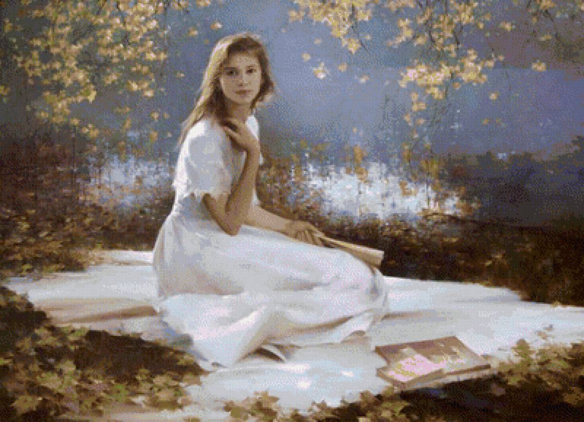 тургеневсая девушка - отдых, девушка, сад - предпросмотр