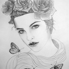 Схема вышивки «Девушка»