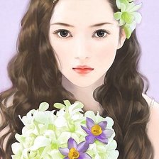 Схема вышивки «Девушка»