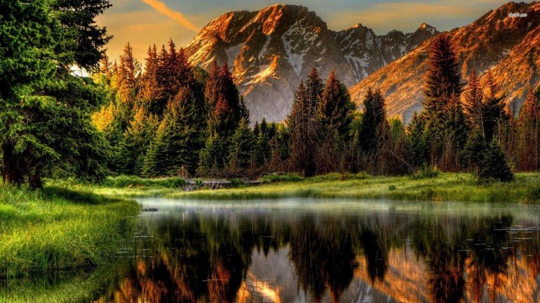 Пейзаж - горы, озеро, природа - оригинал