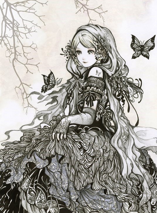 Девушка - бабочки, девушка, платье - оригинал