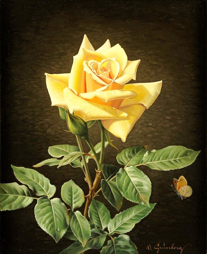 Дуэт "Розы" Художник Wolfgang Grunberg - цветы - оригинал