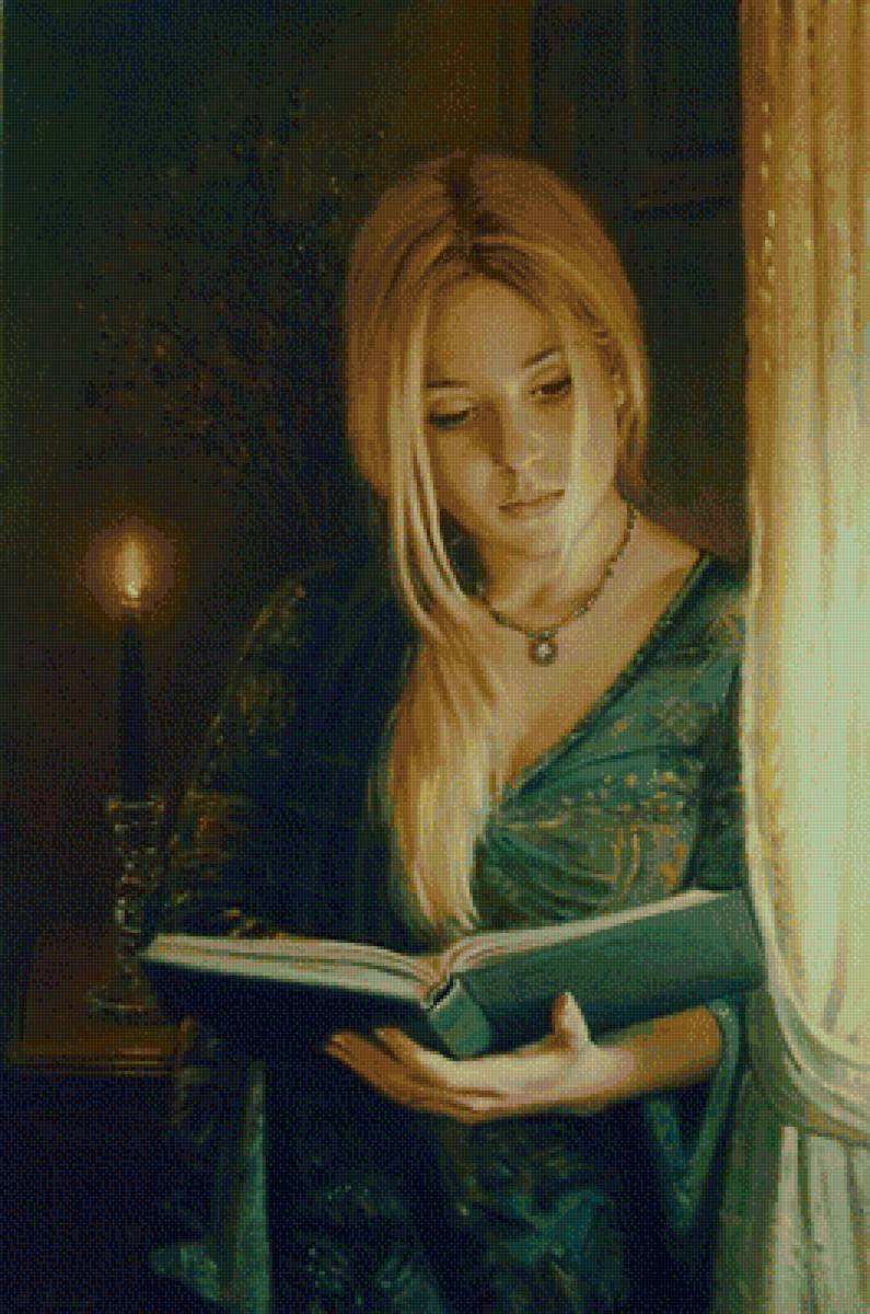 интересная книга - девушка и книга - предпросмотр